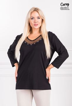 Immagine di PLUS SIZE TOP WITH NECKLINE FLOWERS